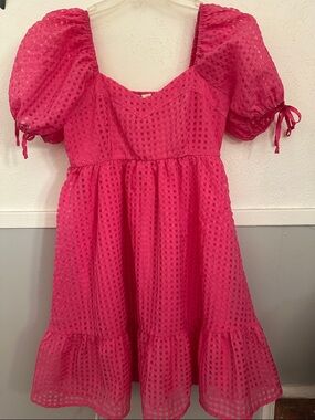 Bright Pink Textured Dress